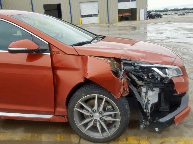 5NPE34AB0FH238561 - 2015 HYUNDAI SONATA SPO ORANGE photo 9