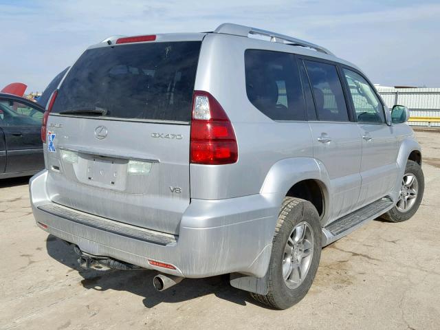 JTJBT20X080163894 - 2008 LEXUS GX 470 SILVER photo 4