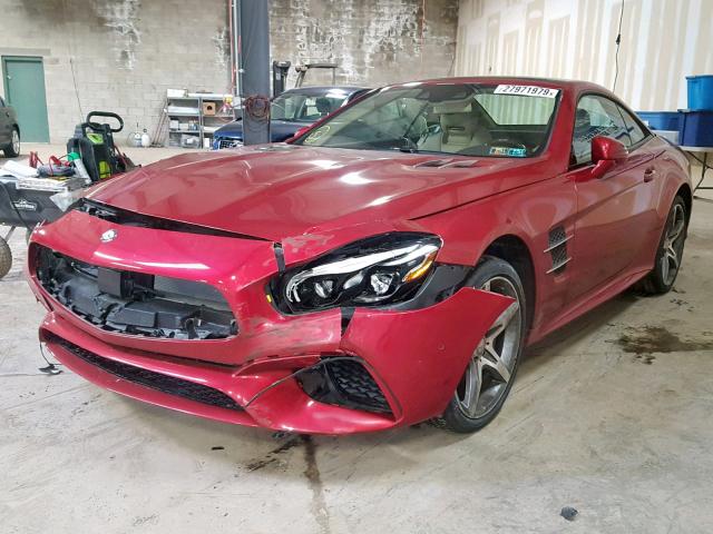 WDDJK7DA0HF046677 - 2017 MERCEDES-BENZ SL 550 RED photo 2