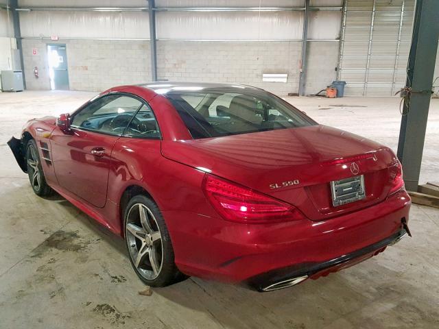 WDDJK7DA0HF046677 - 2017 MERCEDES-BENZ SL 550 RED photo 3