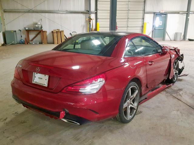 WDDJK7DA0HF046677 - 2017 MERCEDES-BENZ SL 550 RED photo 4