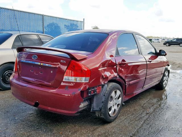 KNAFE121585551284 - 2008 KIA SPECTRA EX BURGUNDY photo 4