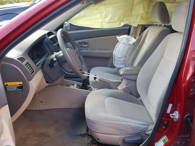 KNAFE121585551284 - 2008 KIA SPECTRA EX BURGUNDY photo 5