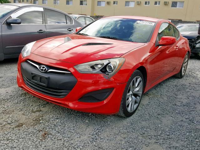 KMHHT6KD0DU101580 - 2013 HYUNDAI GENESIS CO RED photo 2