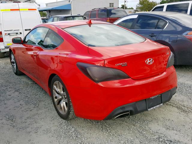 KMHHT6KD0DU101580 - 2013 HYUNDAI GENESIS CO RED photo 3