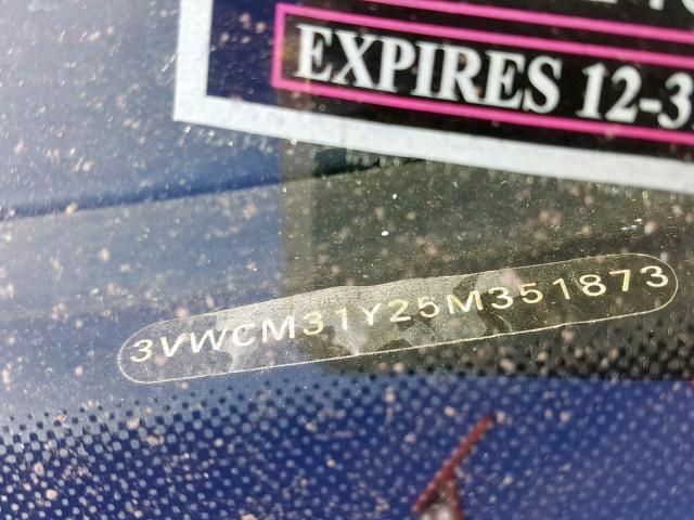 3VWCM31Y25M351873 - 2005 VOLKSWAGEN NEW BEETLE Boz foto 10