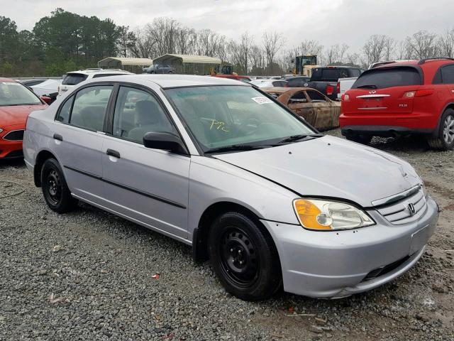 1HGES16261L072305 - 2001 HONDA CIVIC DX SILVER photo 1