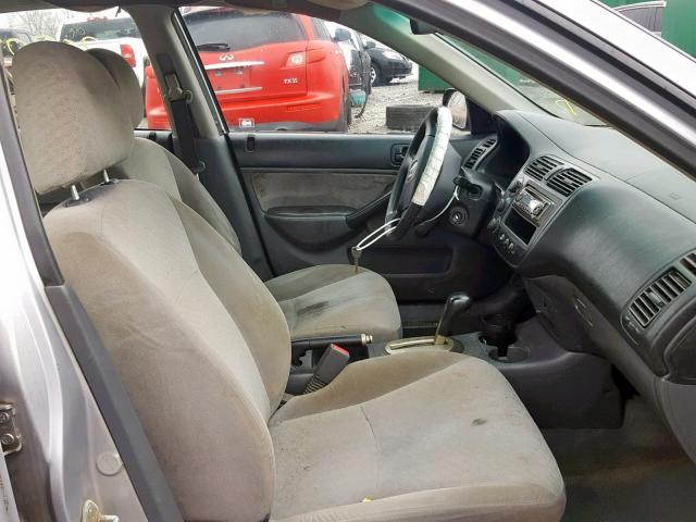 1HGES16261L072305 - 2001 HONDA CIVIC DX SILVER photo 5