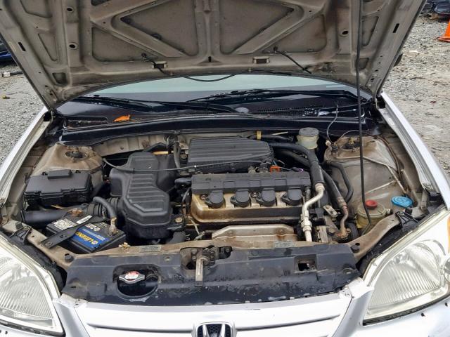 1HGES16261L072305 - 2001 HONDA CIVIC DX SILVER photo 7