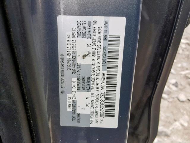 JM1CR293380312370 - 2008 MAZDA 5 BLUE photo 10