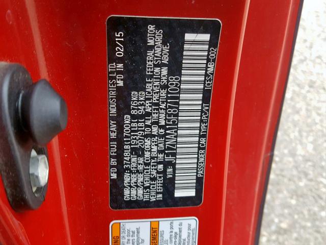 JF1ZNAA15F8711098 - 2015 TOYOTA SCION FR-S TWO TONE photo 10