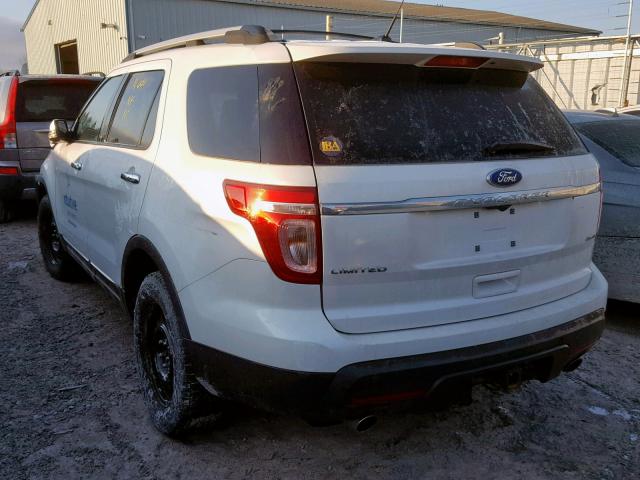 1FMHK8F87BGA28571 - 2011 FORD EXPLORER L WHITE photo 3