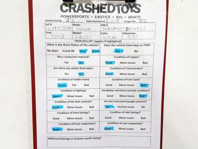 JKAENEC11JDA01562 - 2018 KAWASAKI EN650 C თეთრი ფოტო 20