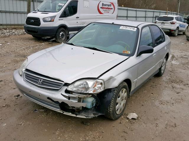 2HGEJ6619YH585921 - 2000 HONDA CIVIC BASE SILVER photo 2