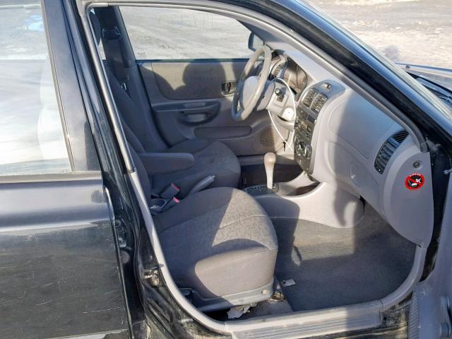 KMHCG45C14U505543 - 2004 HYUNDAI ACCENT GL BLACK photo 5