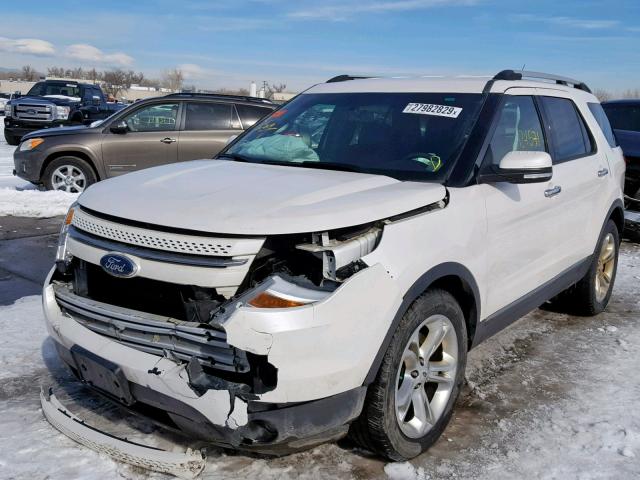 1FM5K8F83EGB28335 - 2014 FORD EXPLORER L WHITE photo 2