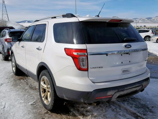 1FM5K8F83EGB28335 - 2014 FORD EXPLORER L WHITE photo 3