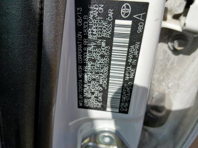 JTDKDTB38D1551573 - 2013 TOYOTA PRIUS C BLUE photo 10