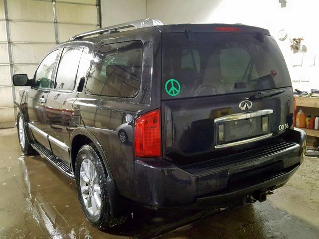 5N3ZA0NE8AN908292 - 2010 INFINITI QX56 BLACK photo 3