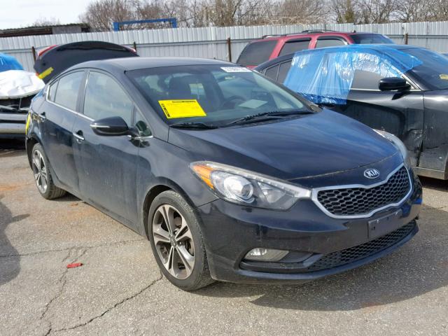 KNAFX4A81E5096049 - 2014 KIA FORTE EX BLACK photo 1