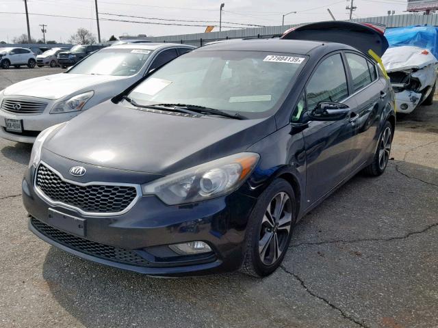 KNAFX4A81E5096049 - 2014 KIA FORTE EX BLACK photo 2