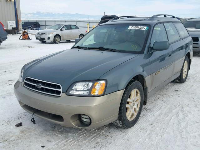 4S3BH686027646520 - 2002 SUBARU LEGACY OUT GREEN photo 2