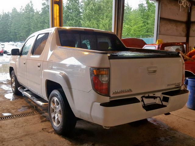 2HJYK16548H505872 - 2008 HONDA RIDGELINE WHITE photo 3