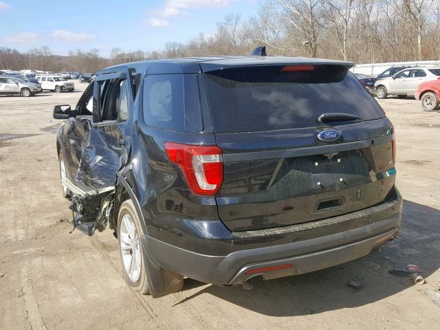 1FM5K8AR0HGB72023 - 2017 FORD EXPLORER P BLACK photo 3