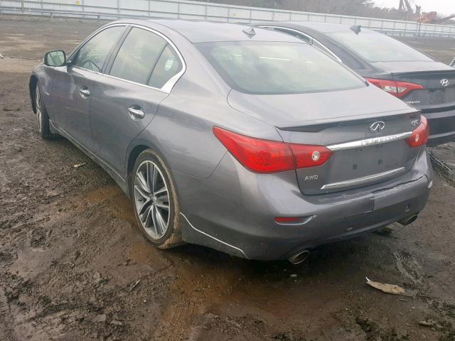 JN1AV7AR9EM701103 - 2014 INFINITI Q50 HYBRID GRAY photo 3