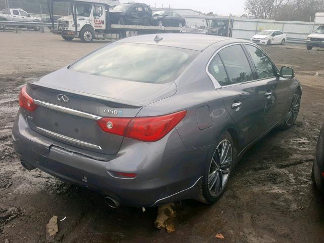 JN1AV7AR9EM701103 - 2014 INFINITI Q50 HYBRID GRAY photo 4