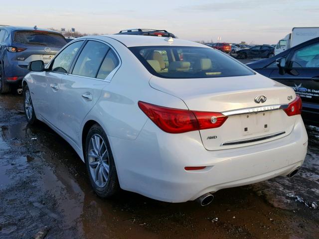 JN1AV7AR8EM702100 - 2014 INFINITI Q50 HYBRID WHITE photo 3