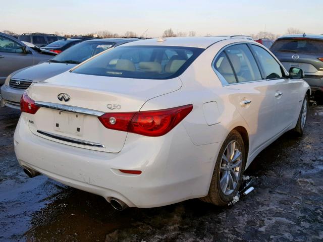 JN1AV7AR8EM702100 - 2014 INFINITI Q50 HYBRID WHITE photo 4