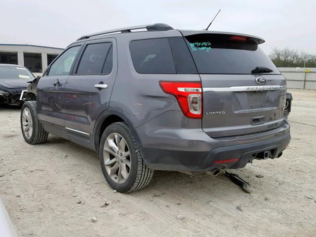 1FM5K8F81DGB21852 - 2013 FORD EXPLORER L GRAY photo 3