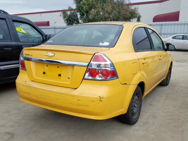 KL1TD5DE4AB130641 - 2010 CHEVROLET AVEO LS YELLOW photo 4