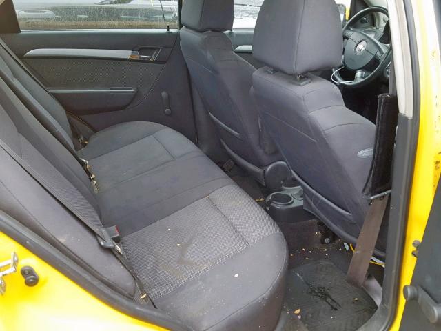 KL1TD5DE4AB130641 - 2010 CHEVROLET AVEO LS YELLOW photo 6