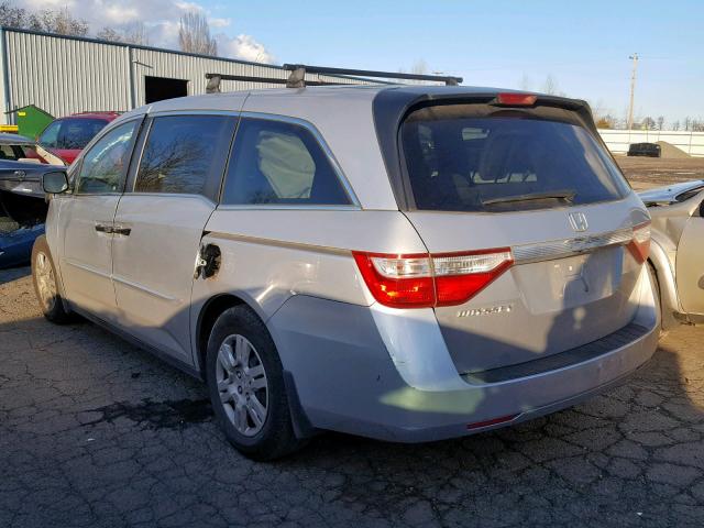 5FNRL5H24CB139295 - 2012 HONDA ODYSSEY LX SILVER photo 3