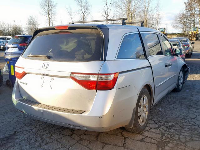 5FNRL5H24CB139295 - 2012 HONDA ODYSSEY LX SILVER photo 4