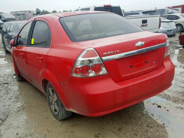 KL1TD56617B083227 - 2007 CHEVROLET AVEO BASE წითელი ფოტო 3