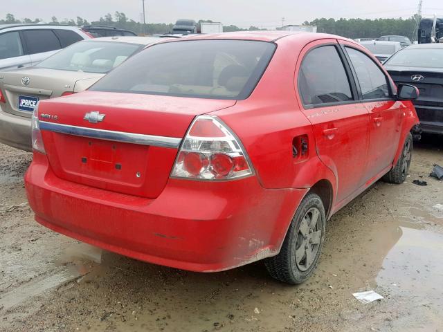 KL1TD56617B083227 - 2007 CHEVROLET AVEO BASE წითელი ფოტო 4