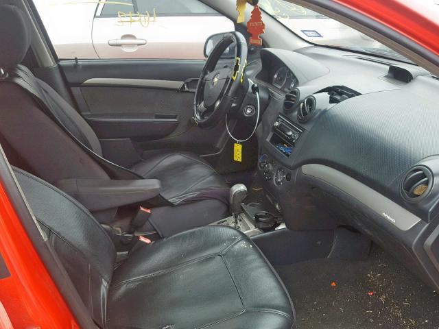 KL1TD56617B083227 - 2007 CHEVROLET AVEO BASE წითელი ფოტო 5