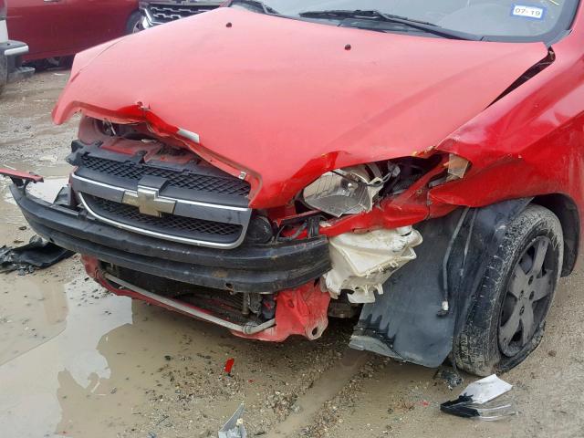 KL1TD56617B083227 - 2007 CHEVROLET AVEO BASE წითელი ფოტო 9