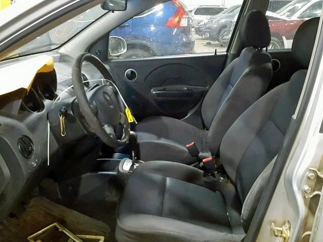 KL1TD66637B744004 - 2007 CHEVROLET AVEO BASE Күміс фото 5