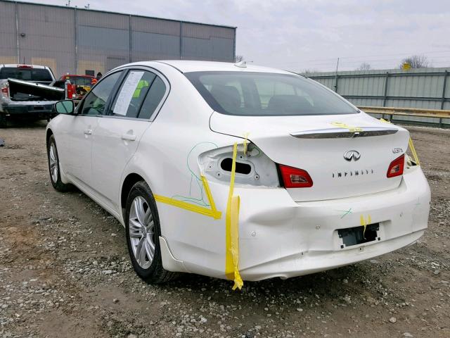 JN1CV6AR1DM767453 - 2013 INFINITI G37 WHITE photo 3