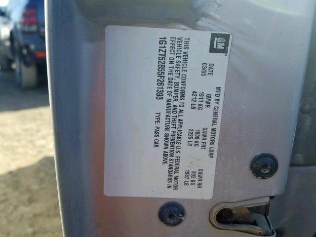 1G1ZT52855F261393 - 2005 CHEVROLET MALIBU LS SILVER photo 10