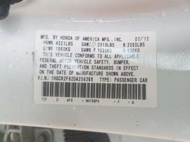 1HGCR2F82DA258369 - 2013 HONDA ACCORD EXL  photo 10