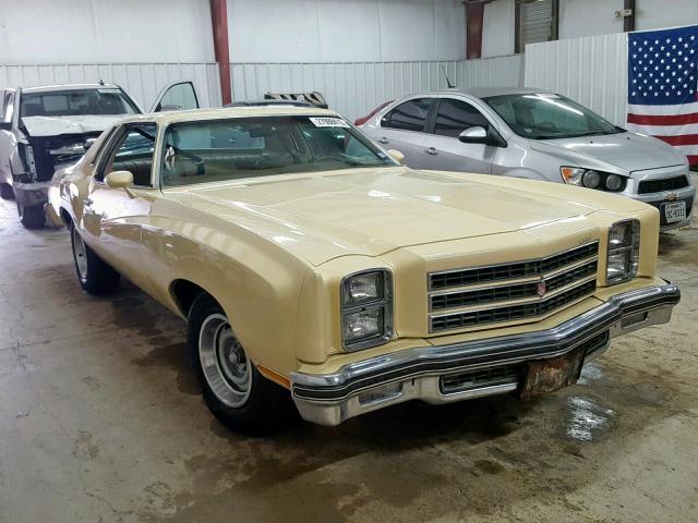 1H57Q6K473954 - 1976 CHEVROLET MONTECARLO YELLOW photo 1