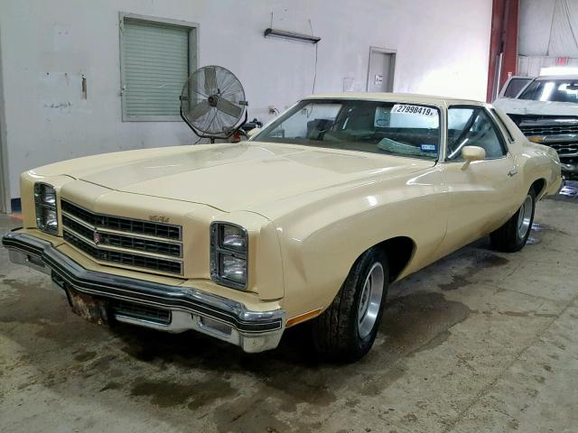 1H57Q6K473954 - 1976 CHEVROLET MONTECARLO YELLOW photo 2