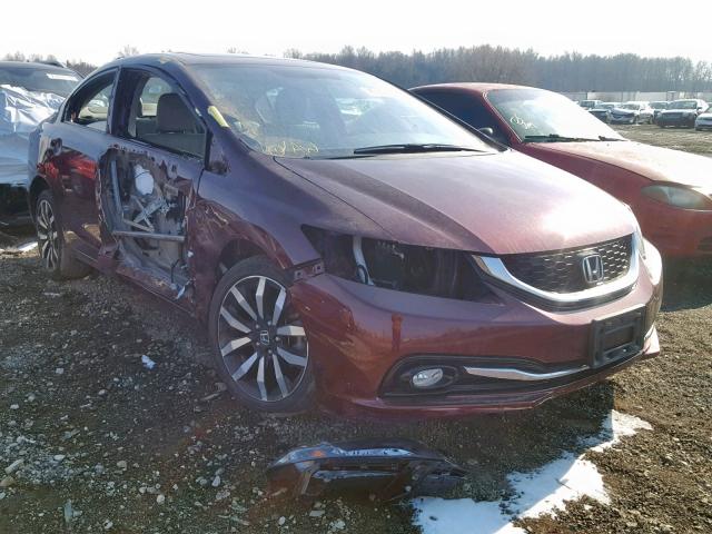 19XFB2F92FE020689 - 2015 HONDA CIVIC EXL MAROON photo 1