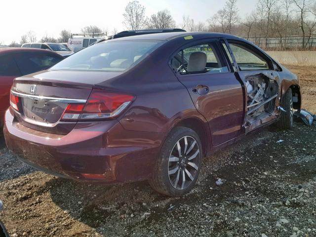 19XFB2F92FE020689 - 2015 HONDA CIVIC EXL MAROON photo 4