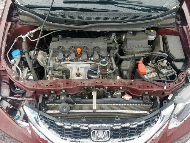 19XFB2F92FE020689 - 2015 HONDA CIVIC EXL MAROON photo 7